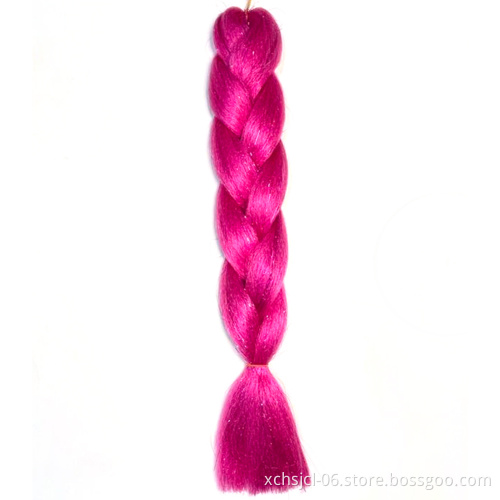 bling Jumbo Braiding Hair Extensions Braiding Hair 24 Inch Ombre Multiple Tone Colored Synthetic Hair for Women